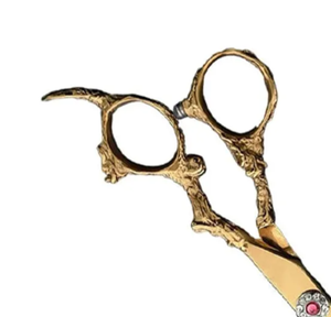 กรรไกรตัดผมสำหรับช่างตัดผมกรรไกรเคลือบทองทำจากผ้าซาตินสแตนเลสคุณภาพสูง - Product Image 5