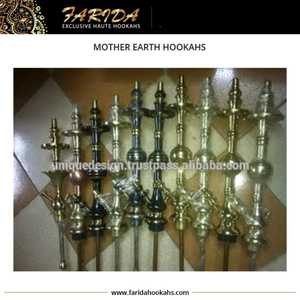 Farida Luxury Deep Glass and Brass Hookahs con grabado a mano Mother Earth Design Unique Lacquer Technics Patrón de tipo libre - Product Image 5