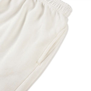 Custom Solid Plain <b>White</b> 100% Cotton <b>Shorts</b> Men Women Streetwear Casual Elastic Waist Drawstring Loose Fit Soft Comfortable - Product Image 2