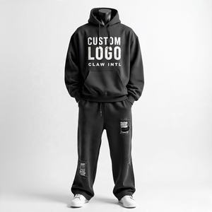 Chándal holgado de algodón lavado con ácido personalizado de alta calidad de fabricante, chándales bordados con estampado desteñido al sol para hombre - Product Image 5