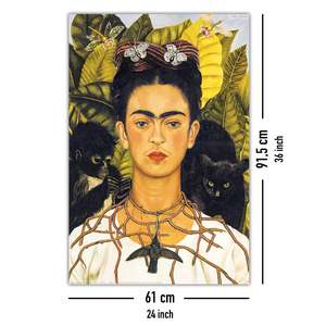 Frida Kahlo Portrait <b>Poster</b> with Necklace Wall Decor Paper Art - Product Image 5