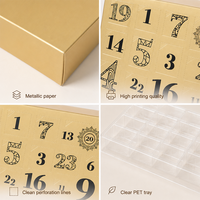 Boîte vide personnalisée pour calendrier de l'Avent au chocolat avec plateau alimentaire, emballage de truffes pour compte à rebours de 24 jours, qualité alimentaire, directement du fabricant