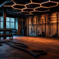 Iluminación Moderna para Gimnasio, Tipo Panal de Abeja, Luz Blanca Ultrabrillante para Decoración Interior de Estudio de Fitness - 3