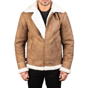 Veste en cuir d'hiver pour hommes de High Street avec col montant sensation de fourrure de chat séchage rapide et respirant directement du Pakistan - Product Image 3