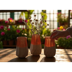 Vases floraux modernes de luxe en résine époxy, vases de sol artisanaux pour la décoration du salon ou du bureau, style vintage pour mariage - Product Image 3