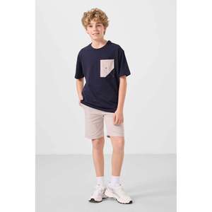 Ensemble de shorts chino en coton pour garçons TOMMYLIFE, coupe ample, tissé, léger et flexible - Bleu marine, gris pierre et noir, modèle 11278 - Product Image 5