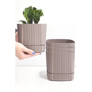 Juego de macetas de plástico decorativas para el hogar grandes y modernas de 4 piezas de nuevo diseño al por mayor depósito de jardín de mesa 1,3 Lt - Product Image 1