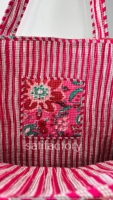 Sac fourre-tout matelassé en coton motif arc-en-ciel, grand format, à fermeture ouverte, élégant, motif uni, fait main, pour femme, toutes saisons