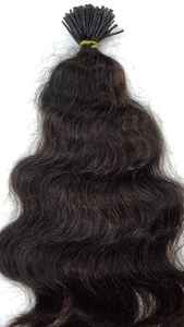 Femmes 80-90 brins I Tip véritables Extensions de cheveux humains vague naturelle indien Remy cheveux Style droit faisceaux simples - Product Image 5