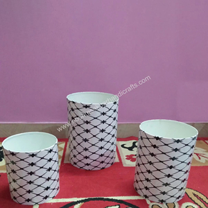 Macetas de Metal con estampado de esmalte de hierro para jardín hechas a mano, soporte de maceta de Metal de hierro de nuevo diseño con flores artificiales - Product Image 4