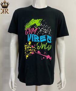 เสื้อยืดผู้ชายผ้าฝ้าย100% พิมพ์ลายพัฟทรงหลวมโลโก้โฟมแขนสั้นชุดฟิตเนสพิมพ์ลาย3D แบบคลาสสิกออกแบบได้ตามต้องการ - Product Image 1