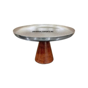 Gold Top Hammered <b>Chocolate</b> Bowl With Wooden Stand Round Shape Tabletop Luxury New <b>Fancy</b> <b>Chocolate</b> Bowl - Product Image 2