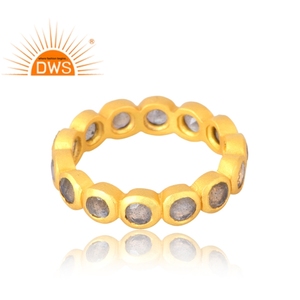 Anillo de piedras preciosas de labradorita natural chapada en oro de 18 quilates de Plata de Ley 925 más vendido, fabricante de joyería fina Demi - Product Image 4