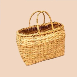 High Quality Household Organizer Natural Sea Grass Folding Woven Storage <b>Baskets</b> with Handle Oval Shape Picnic Storage <b>Basket</b> - Product Image 4