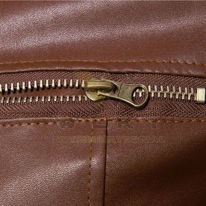 Chaquetas de Cuero Genuino para Hombre, a la Moda, Impermeables, Resistentes al Viento, Casuales, de Otoño, de Color Sólido - Product Image 6