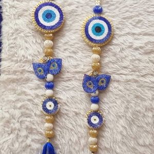 Colgante de pared de Arte de tela tradicional hecho a mano para decoración del hogar diseño único para celebraciones de cumpleaños bodas Diwali - Product Image 1