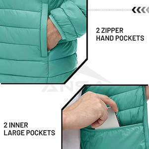 Manteau bulle gonflé pour hommes coupe-vent, veste matelassée résistante à l'eau, voyage en plein air, pêche, randonnée, conception de marque OEM personnalisée - Product Image 4