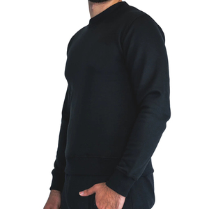 Sudaderas de invierno con cremallera en blanco Unisex de alta calidad liso de gran tamaño con capucha Regular Fit algodón polar negro - Product Image 1