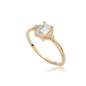 หิน CZ ทรงสี่เหลี่ยมผืนผ้าตัดเป็นเหลี่ยมต่างหูแบบคลัสเตอร์ทำด้วยมือสีเงิน925ขายส่ง - Product Image 1