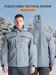 2026 Men's 100% Cotton Winter Softshell Jacket Custom Outdoor Skiing Pullover Hoodie Waterproof with Windproof Thermal Features - Product Image 4