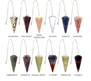 Péndulo de cristal Natural de lepidolita, Péndulo de cono facetado de piedras preciosas, venta al por mayor - Product Image 6