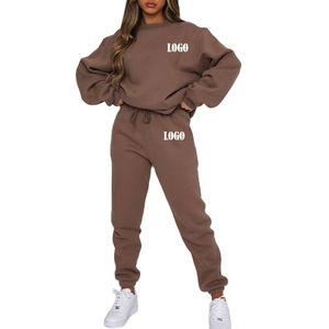 Custom Logo Sportswear Sweatsuit Workout Fitness <b>Fleece</b> Plus Size Sweatshirt and Sweatpants <b>Jogger</b> Sets Tracksuit for <b>Women</b> - Product Image 1