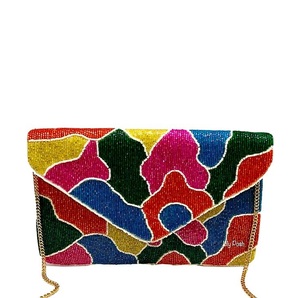 Bolso de Mano Bordado con Cuentas Navideñas, Bolso de Mano Bordado con Cuentas Navideñas Hecho a Mano - Product Image 2