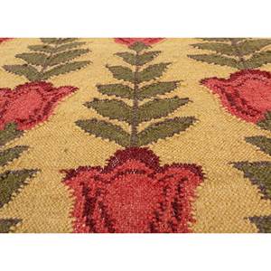 Orenda Gold Flat Weaves Wool <b>Rugs</b> <b>Boho</b> Style ADWL-13207 Floral Viscose Rectangle Carpet for Home Bedroom Living Room Hallway - Product Image 3