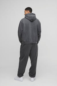 ชุดวอร์มผู้ชายแบบย้อมสีเอซิด สไตล์ลำลอง ไหล่ตก มีฮู้ด ยูนิเซ็กซ์ ผ้าฝ้าย แห้งเร็ว ระบายอากาศดี เป็นมิตรกับสิ่งแวดล้อม รับสั่งทำ - Product Image 2