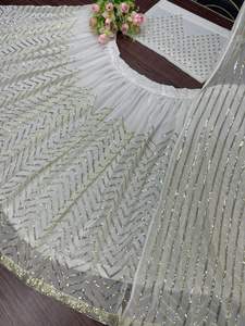 ชุดแต่งกายเจ้าสาว georgette ออกแบบใหม่ทำงานหนัก lehengas กับ dupatta - Product Image 5