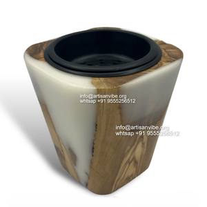 Quemador de Incienso Mubkhar de Madera Maciza Natural Hecho a Mano, Porta Incienso Árabe Bakhoor para Uso Religioso, Ecológico - Product Image 3