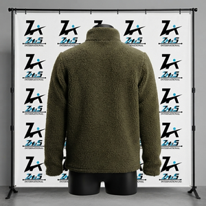 Pull à col roulé en molleton vert olive pour homme, coupe classique, vêtements d'hiver décontractés, chaud, sans doublure, en tricot sherpa, sweat-shirts - Product Image 4