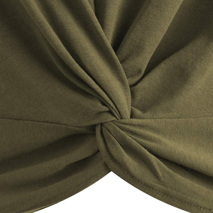 เสื้อยืดครอปสำหรับผู้หญิงคอกลมผ้าคอตตอนแขนสั้นสีพื้นงานตามสั่ง - Product Image 3