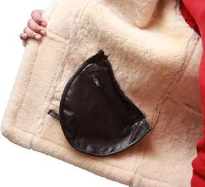 แจ็กเก็ตบอมเบอร์แจ็คเก็ตนักบินหนังแกะแท้สำหรับผู้ชายแจ็คเก็ตนักบินหนังแกะด้านหน้ามีซิปด้านหน้าสำหรับฤดูหนาว - Product Image 3