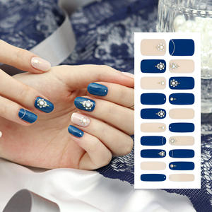 Bandes d'ongles en gel ShineB #45780 #45781 Autocollants pour ongles en gel Conception d'ongles cubiques scintillants fabriqués en corée Style de luxe de haute qualité - Product Image 3