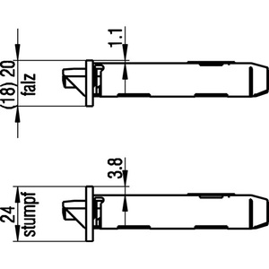 กุญแจล็อคประตูภายในแบบฝัง รุ่น BKS 215 BAD 18/55/78/8 มม. DIN สำหรับตู้เก็บของ  ทำจากพลาสติกเกรด 1 สีเงิน รูปทรงโค้งมน  แบบซ้าย - Product Image 3