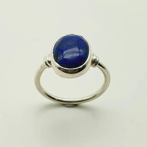 Men's Vintage Minimalist Anniversary Statement <b>Ring</b> Hand-Cut 925 Sterling Silver with Natural <b>Lapis</b> <b>Lazuli</b> Stone Bezel Set - Product Image 3