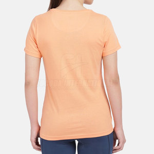 T-shirts à col rond en coton à séchage rapide pour femmes Logo personnalisable Mode d'été décontractée Vente en ligne - Product Image 2