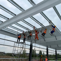 Almacén de Acero PEB de Ensamblaje Rápido, Resistente al Fuego y al Viento, Estructura Robusta, Almacén Logístico con Grúa, Taller Prefabricado para Almacenamiento