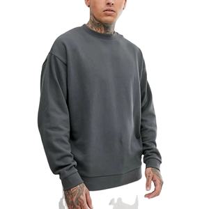 Sweatshirts à capuche surdimensionnés pour hommes personnalisés Sweatshirts à col rond Vintage 100% Cotton Fleece Heavyweight Sweatshirt Drop Plain Hoodies - Product Image 1