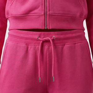 Survêtements en molleton de coton pur pour femmes élégants Logo personnalisable Étiquette de haute qualité Ensembles pour femmes Premium Doux et chaud Vêtements de sport de gym - Product Image 5