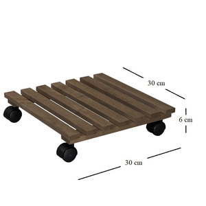 Durevole 3 in legno fioriera 30x30cm mobili da giardino con 4 ruote per carrelli a mano & carrelli per piante - Product Image 2