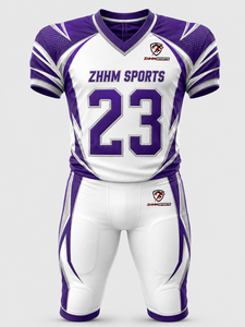 Custom American Football Jersey Set V <b>Neck</b> Sports Uniform Short Sleeve Teamwear With <b>Padded</b> Shorts - Product Image 3