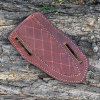 Funda de Cuero Hecha a Mano para Cuchillo, Diseño Grabado de Leopardo, Estilo Industrial, Ajustable, Acabado de Alto Brillo, para Cocina