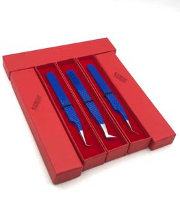 Pince à épiler professionnelle en acier inoxydable pour extensions de cils, 90 degrés, revêtement en poudre bleue, 10 mm de longueur, vente en gros, haute qualité, durable - Product Image 5