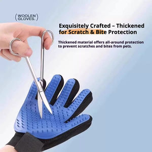 ถุงมือเสริมสวยสำหรับสัตว์เลี้ยงพร้อมเนื้อสัมผัสลิ้นแมววัสดุซิลิโคนเพื่อความปลอดภัยสำหรับเด็กทารกลดการนวดและปรับสายได้ - Product Image 4