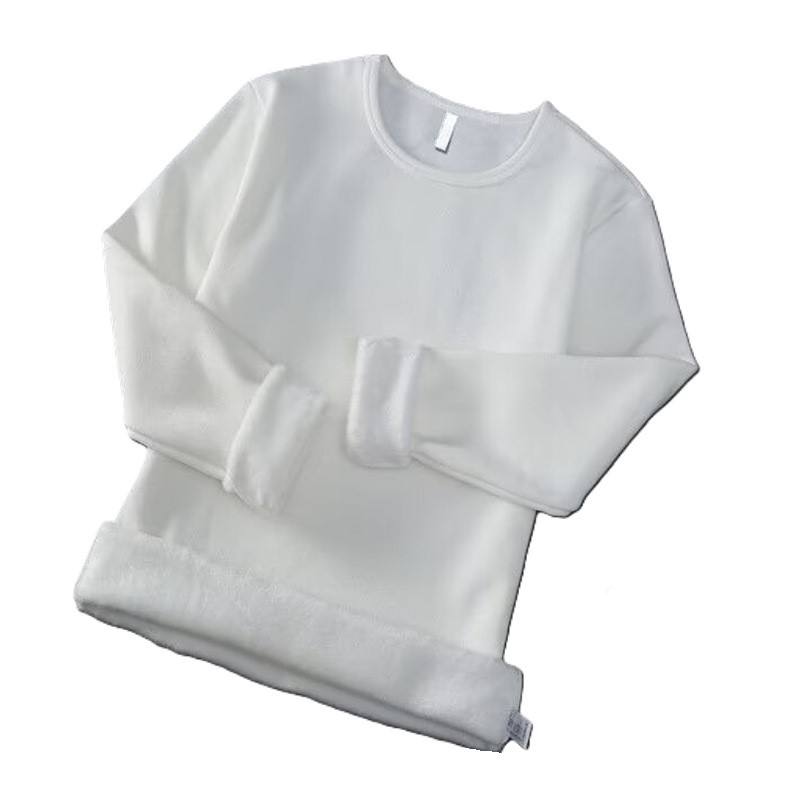 White Fleece Crew Neck