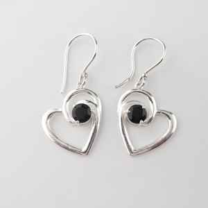 Boucles d'oreilles clous en onyx noir et argent sterling 925 plaqué or, 15 pouces, bijoux faits à la main, cadeau pour femme, fête - Product Image 4