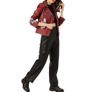 Chaquetas de Cuero para Mujer, Casuales, Ajustadas, Personalizadas, al por Mayor, Ropa Urbana con Servicio OEM, Lisas Teñidas, Chaquetas de Cuero de Moda para Mujer - Product Image 4