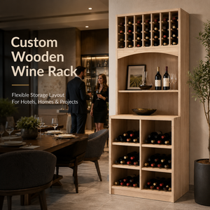 Design di Portabottiglie in Legno Personalizzato Sistema Cantina Vino Intelligente Armadio per Vino da Incasso per Uso Domestico e Commerciale - Product Image 3